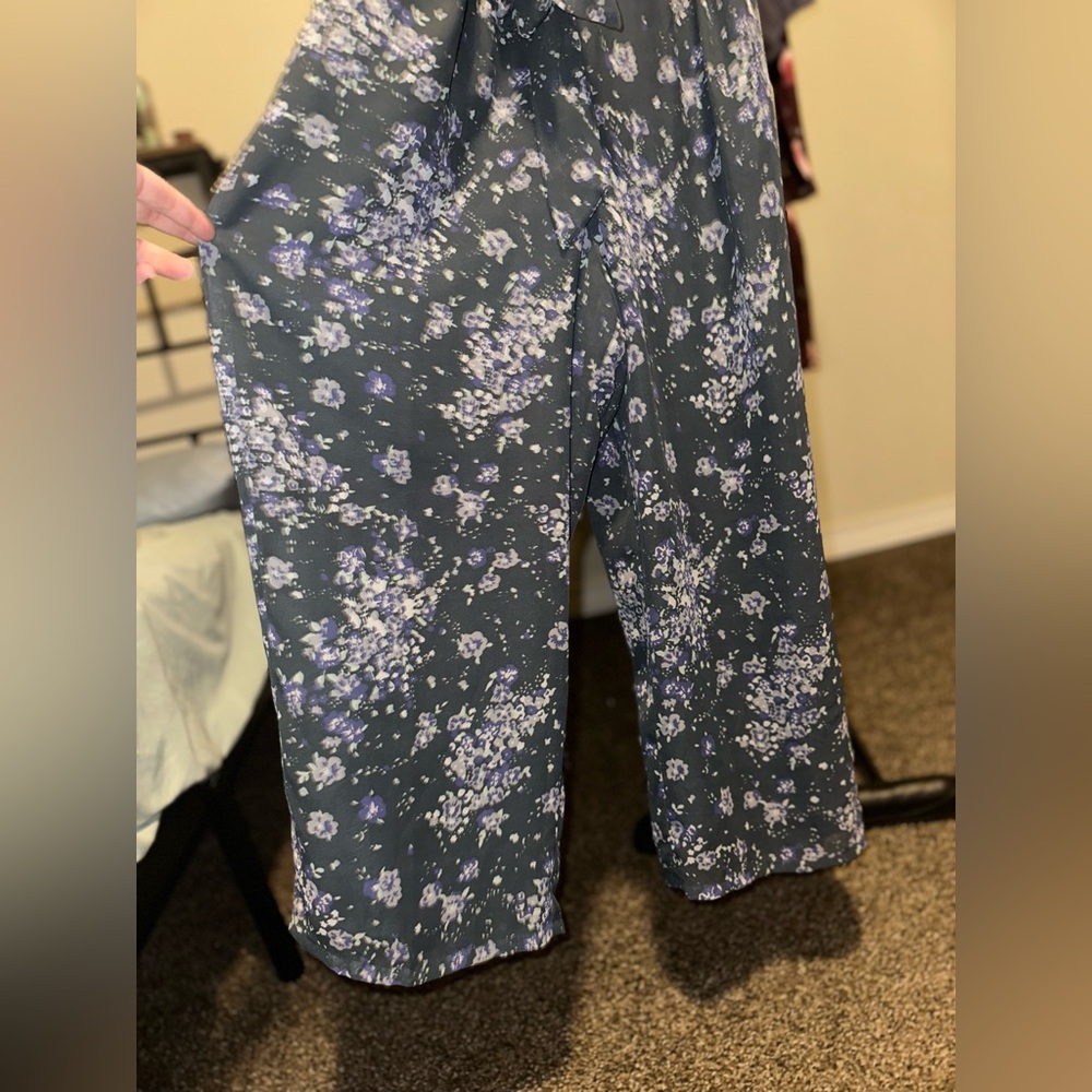 LOFT Outlet Petite Floral Sleeveless Ruffle Jumpsuit (10P) - Picture 3 of 8